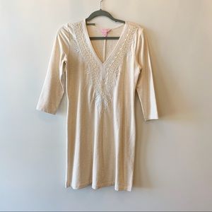 Lily Pulitzer 3/4 sleeve cream dress Small